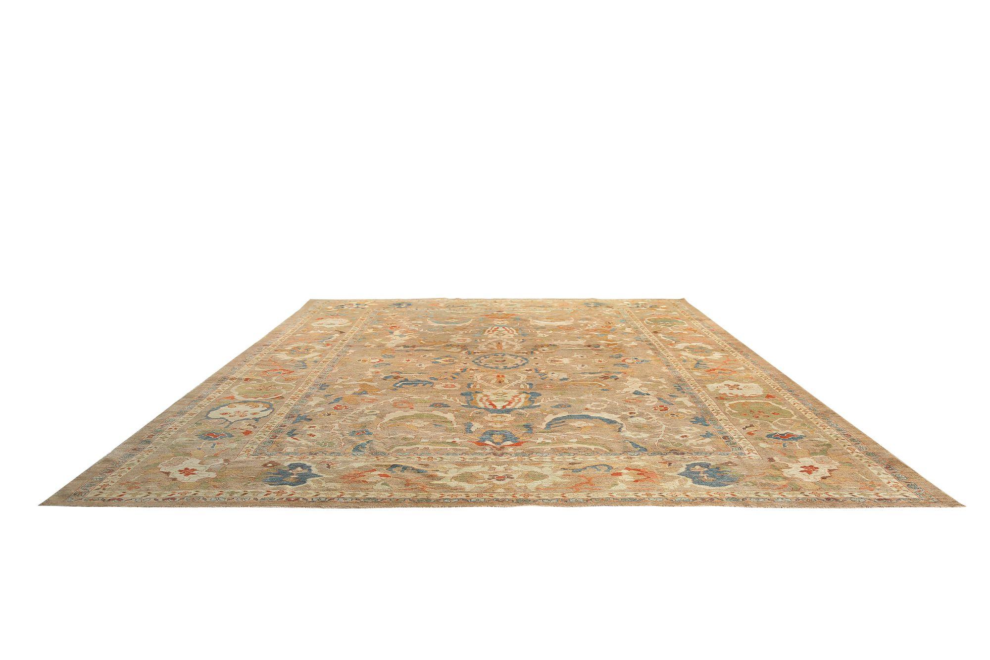 Afghanistan Sultanabad Over Size Teppich - Wolle Brown Taupe - 97284 (Afghanisch) im Angebot