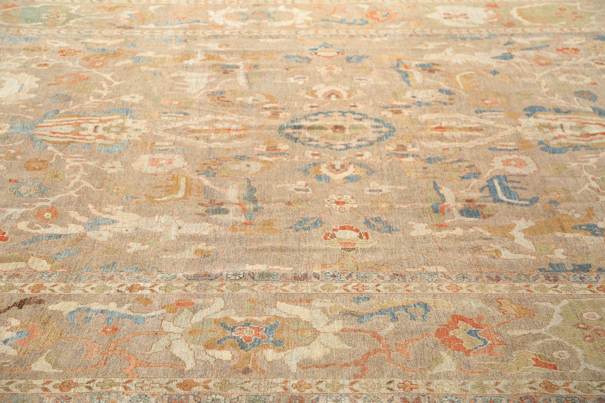 Afghanistan Sultanabad Over Size Teppich - Wolle Brown Taupe - 97284 im Zustand „Hervorragend“ im Angebot in Dallas, TX