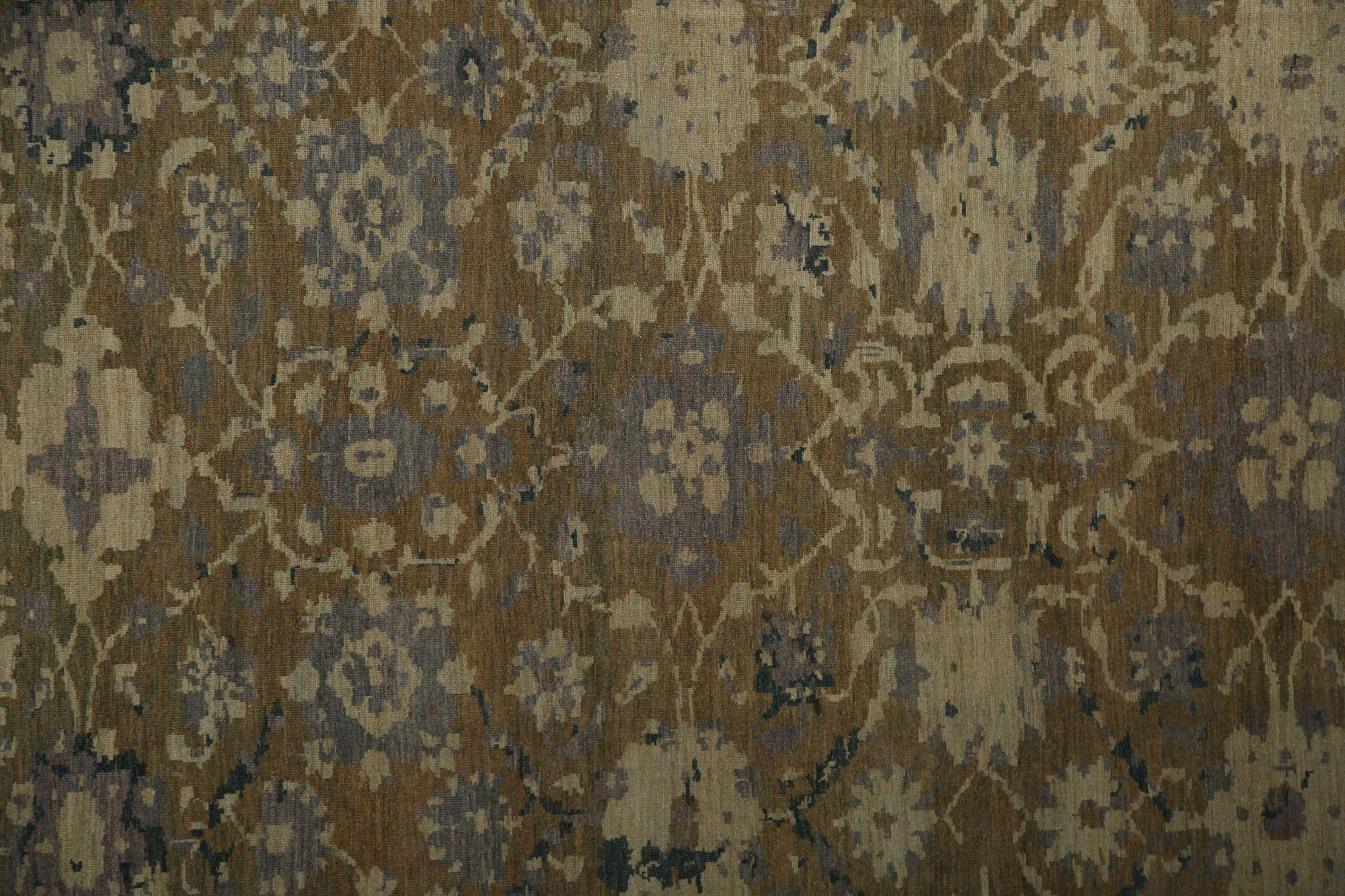 Afghanistan Sultanabad Over Size Teppich - Wolle Braun Gelb - 96089 (Stammeskunst) im Angebot