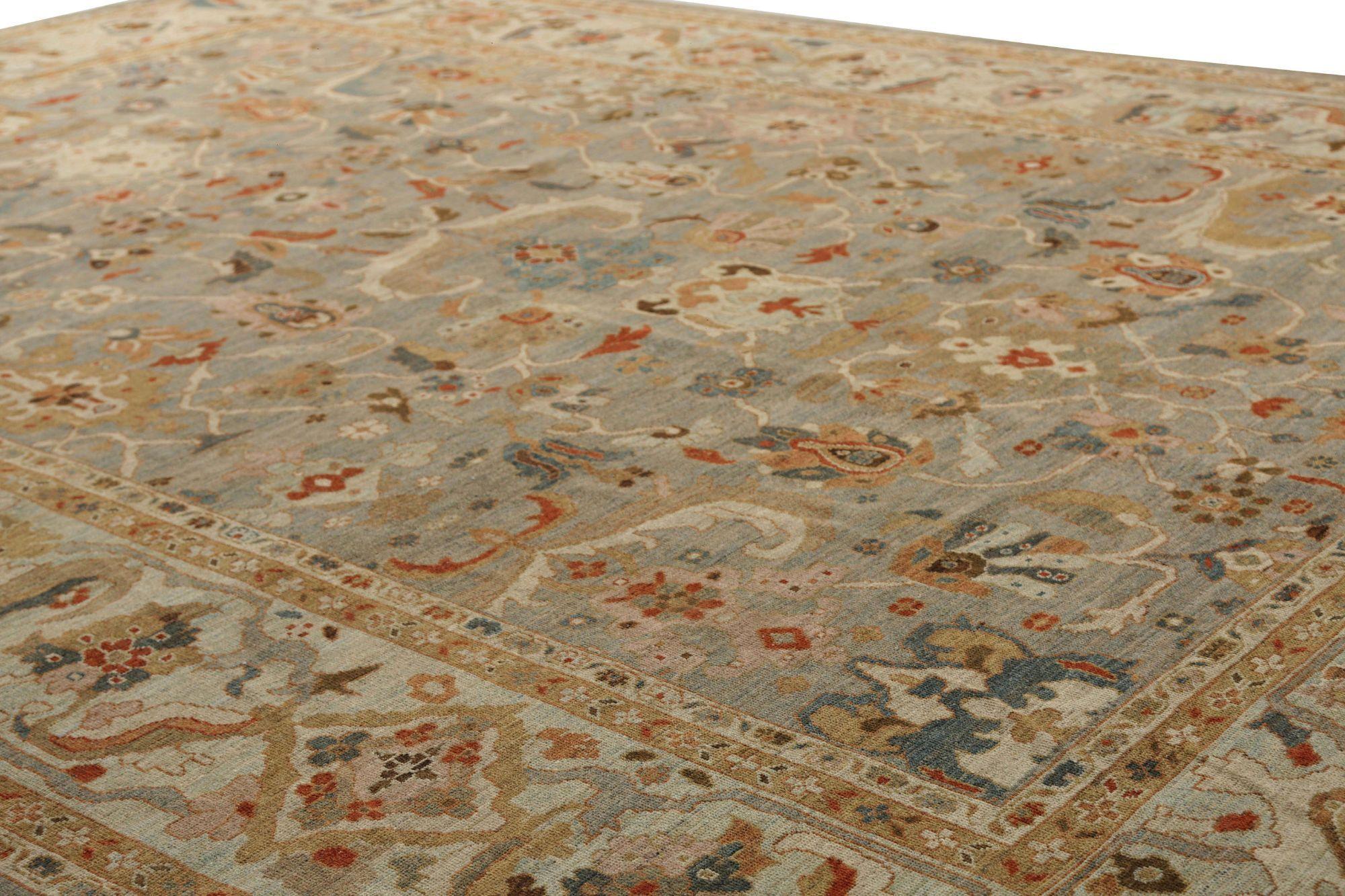 Turkish Turkey Sultanabad Over Size Rug - Wool Gray Design - 95940 For Sale