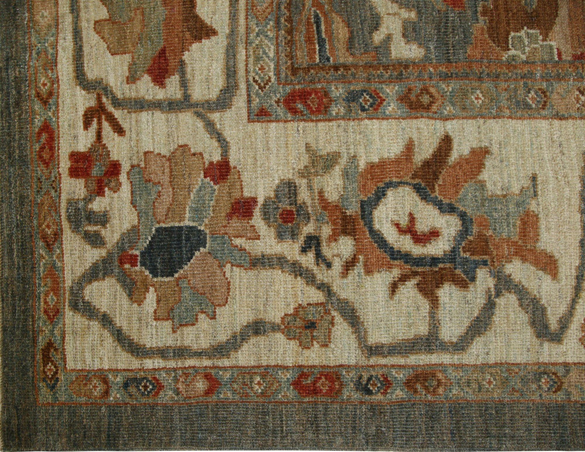 Sultanabad Over Size-Teppich aus Wolle in Übergröße aus Afghanistan in Grau - 96088 im Zustand „Hervorragend“ im Angebot in Dallas, TX