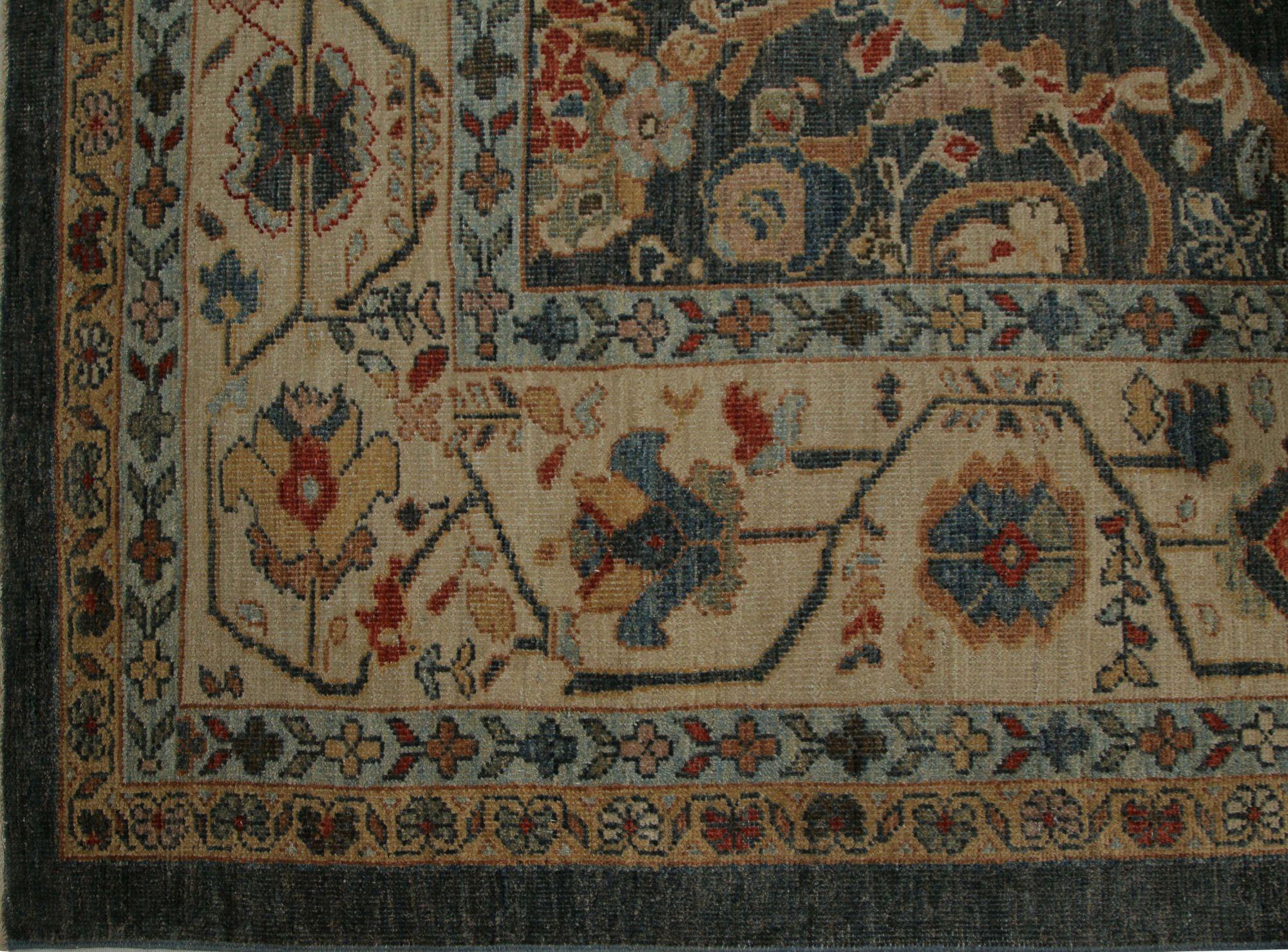A Timeless Drama: The Majestic Persian Sultanabad Style Rug
This magnificent oversized area rug is a masterpiece of dramatic beauty and intricate design, a modern tribute to the legendary Persian Sultanabad carpets of the 19th century. It is a piece