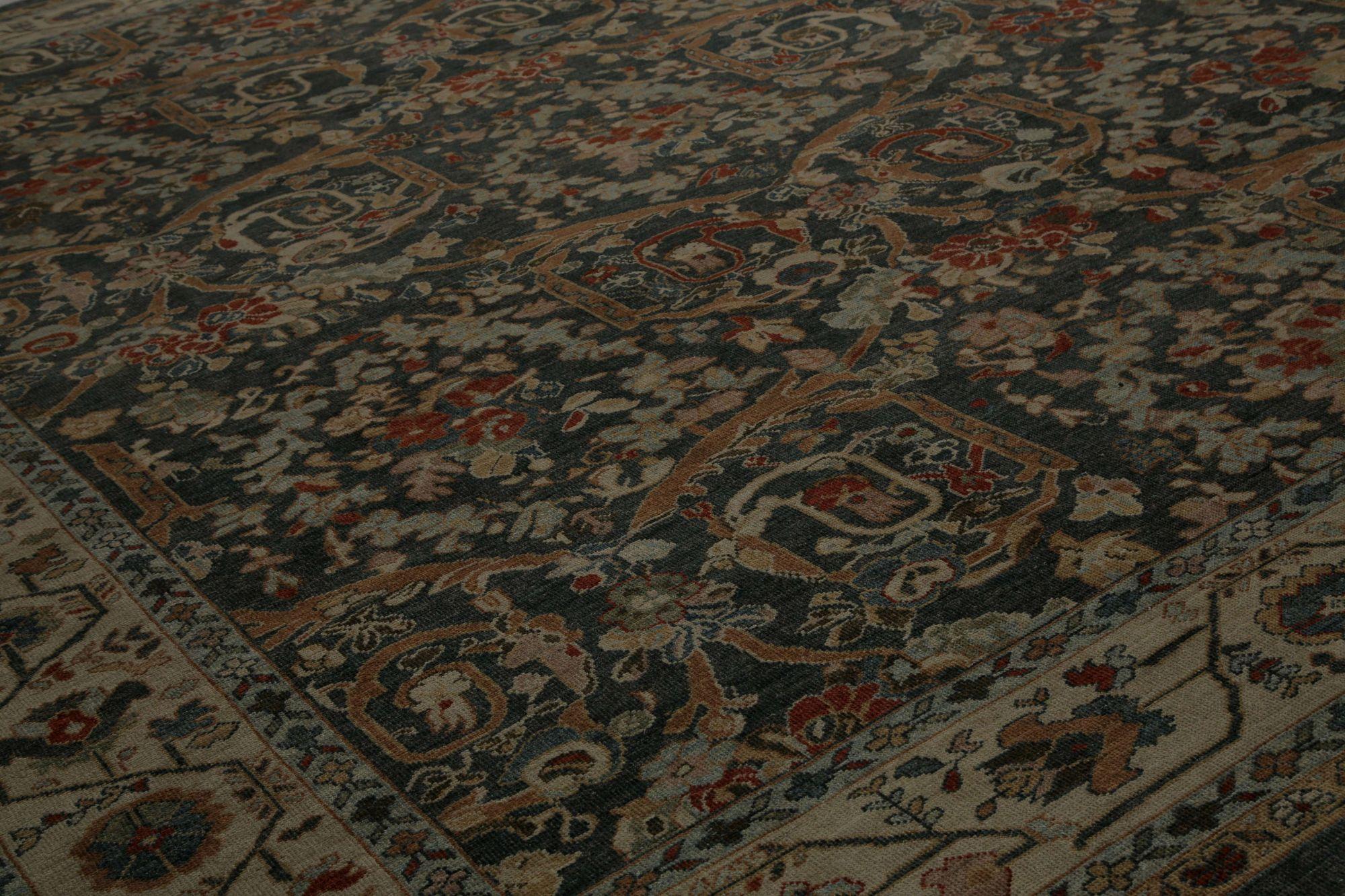 Hand-Knotted Persian Sultanabad Over Size Rug - Wool Gray Design - 96183 For Sale