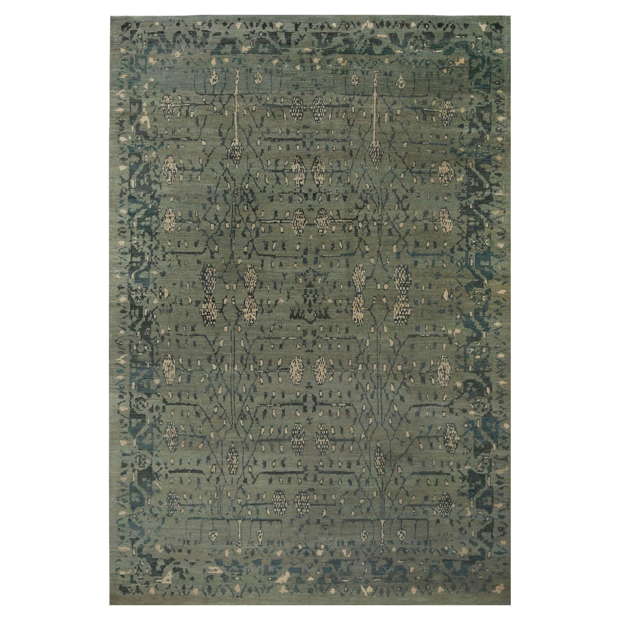 Sultanabad Over Size-Teppich aus Wolle in Übergröße aus Afghanistan in Grün - 95937