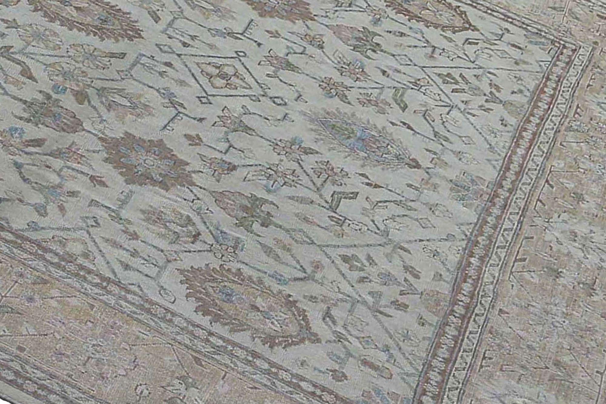 Afghanistan Sultanabad Over Size Teppich - Wolle Elfenbein Design - 95442 (Stammeskunst) im Angebot