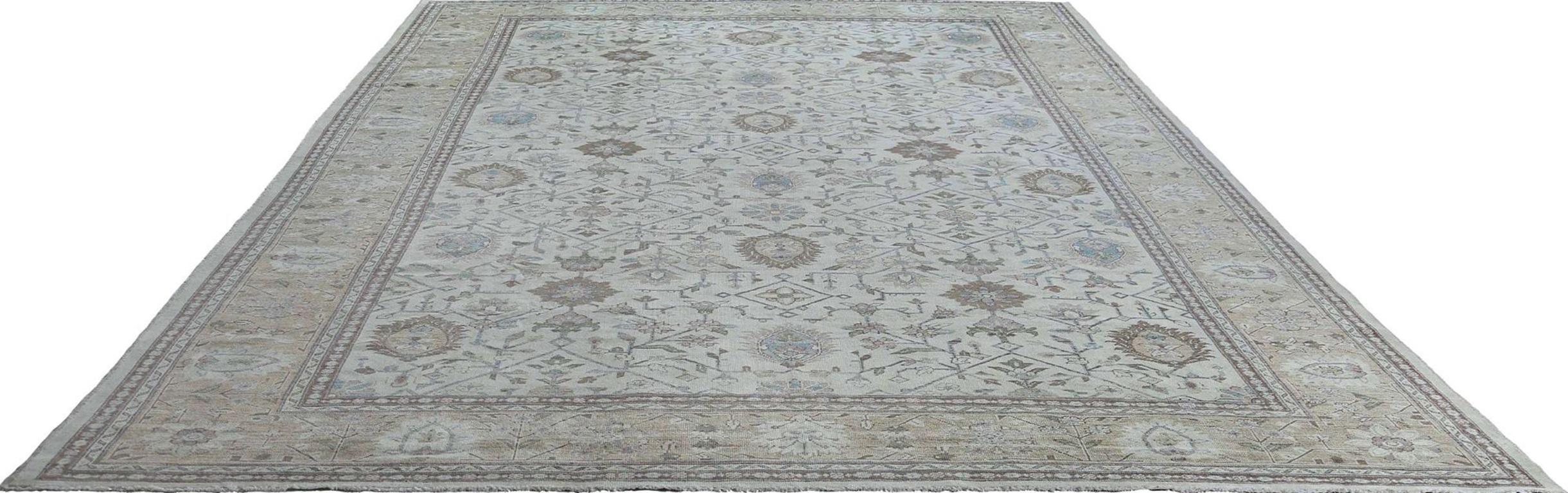 Afghanistan Sultanabad Over Size Teppich - Wolle Elfenbein Design - 95442 (Afghanisch) im Angebot