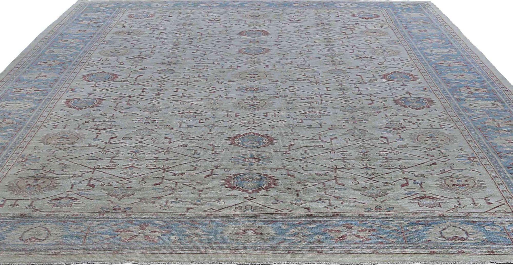 Afghanistan Sultanabad Over Size Teppich - Wolle Elfenbein Design - 95458 (Stammeskunst) im Angebot