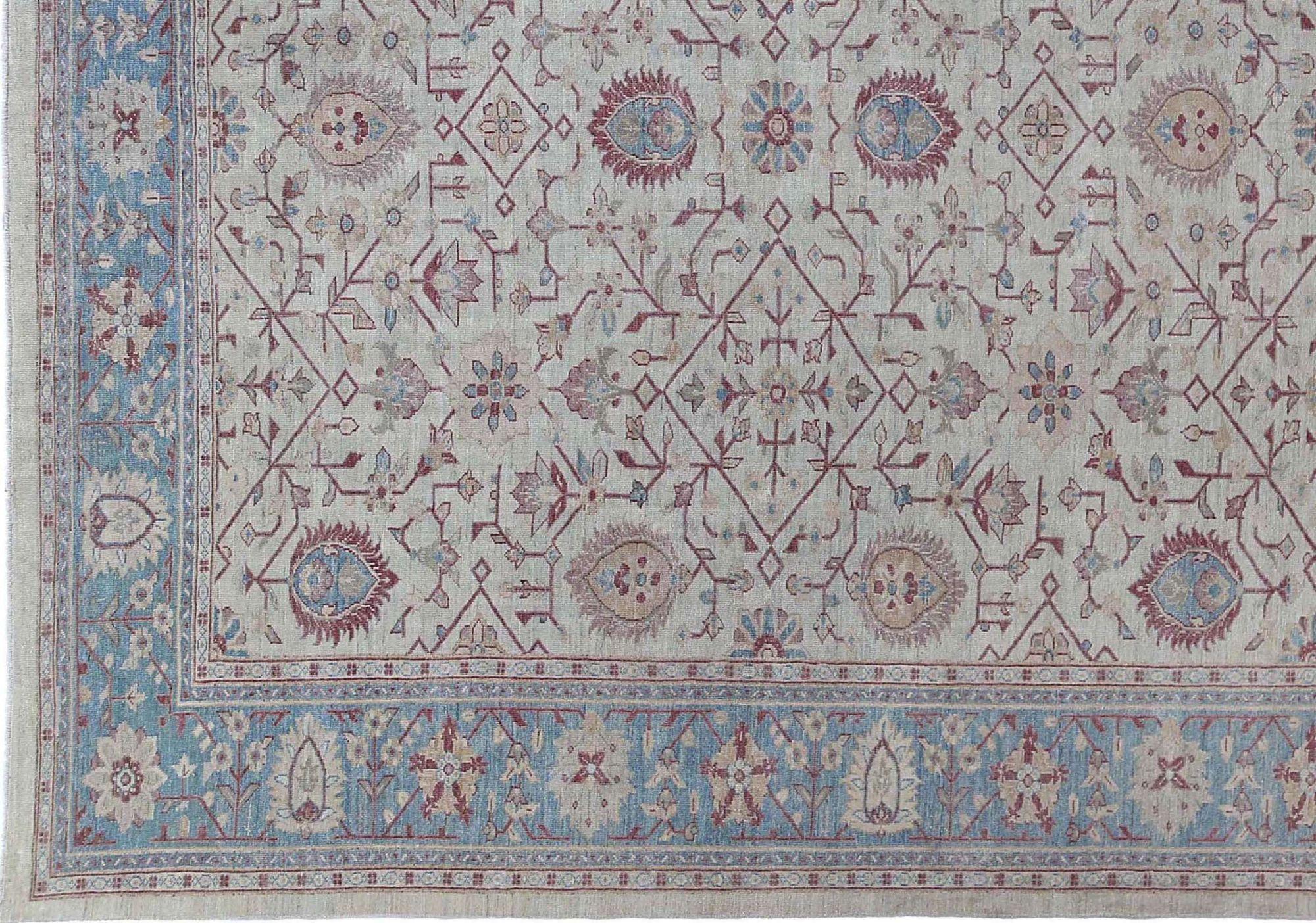 Afghanistan Sultanabad Over Size Teppich - Wolle Elfenbein Design - 95458 (Afghanisch) im Angebot