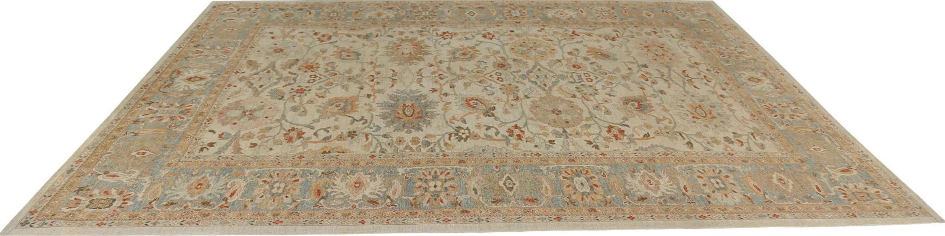 Afghanistan Sultanabad Over Size Teppich - Wolle Elfenbein Design - 95849 (Handgeknüpft) im Angebot