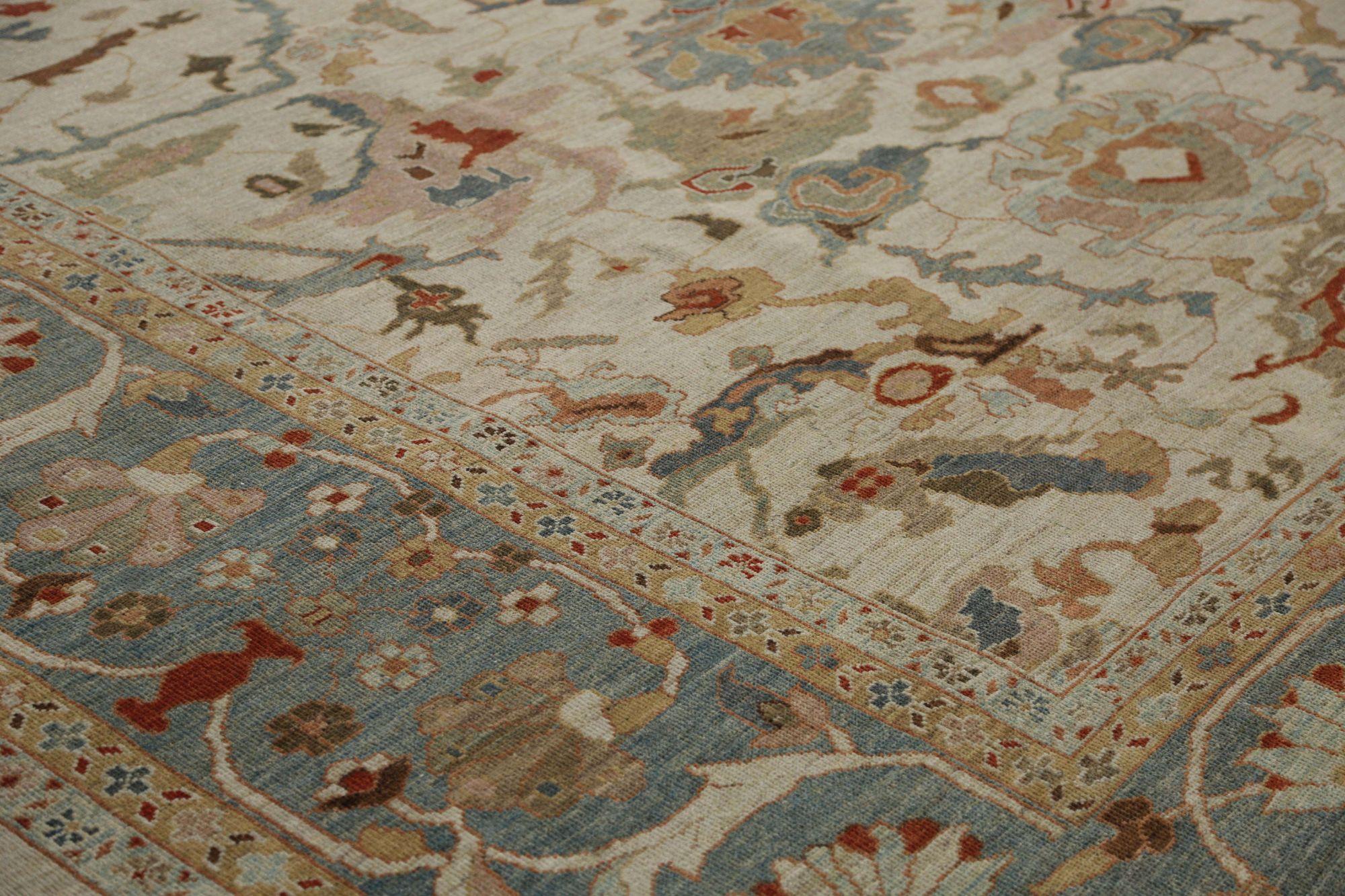 Afghanistan Sultanabad Over Size Teppich - Wolle Elfenbein Design - 95935 (Stammeskunst) im Angebot