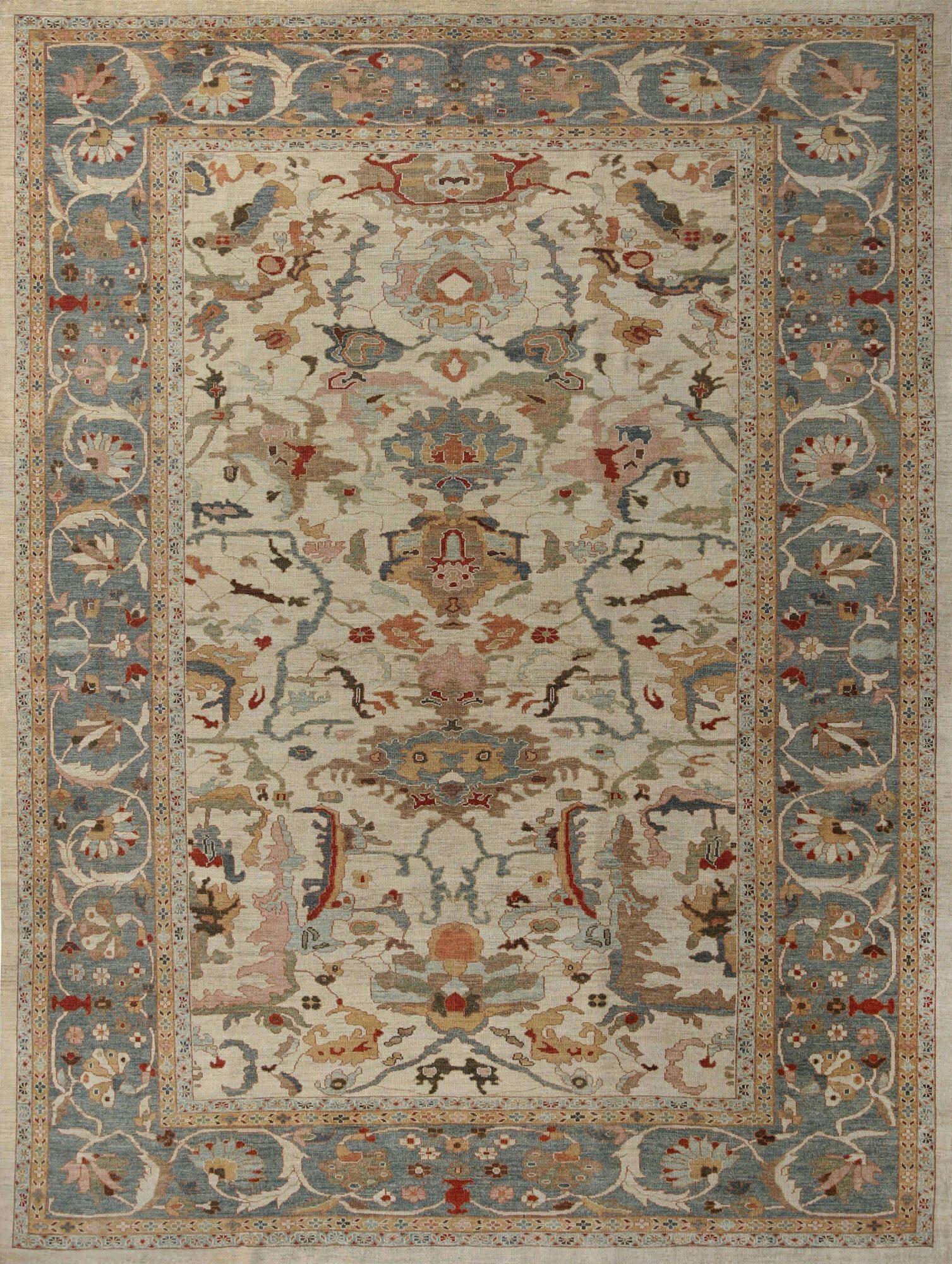 Afghanistan Sultanabad Over Size Teppich - Wolle Elfenbein Design - 95935 im Zustand „Hervorragend“ im Angebot in Dallas, TX
