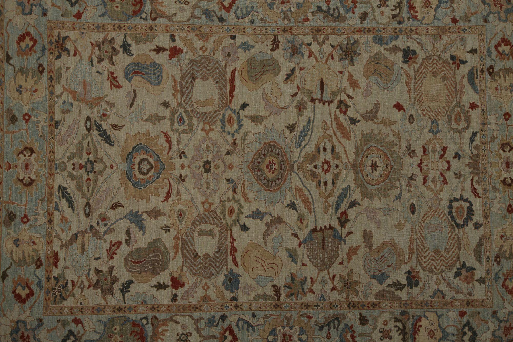 Afghanistan Sultanabad Over Size Teppich - Wolle Elfenbein Design - 96179 im Zustand „Hervorragend“ im Angebot in Dallas, TX