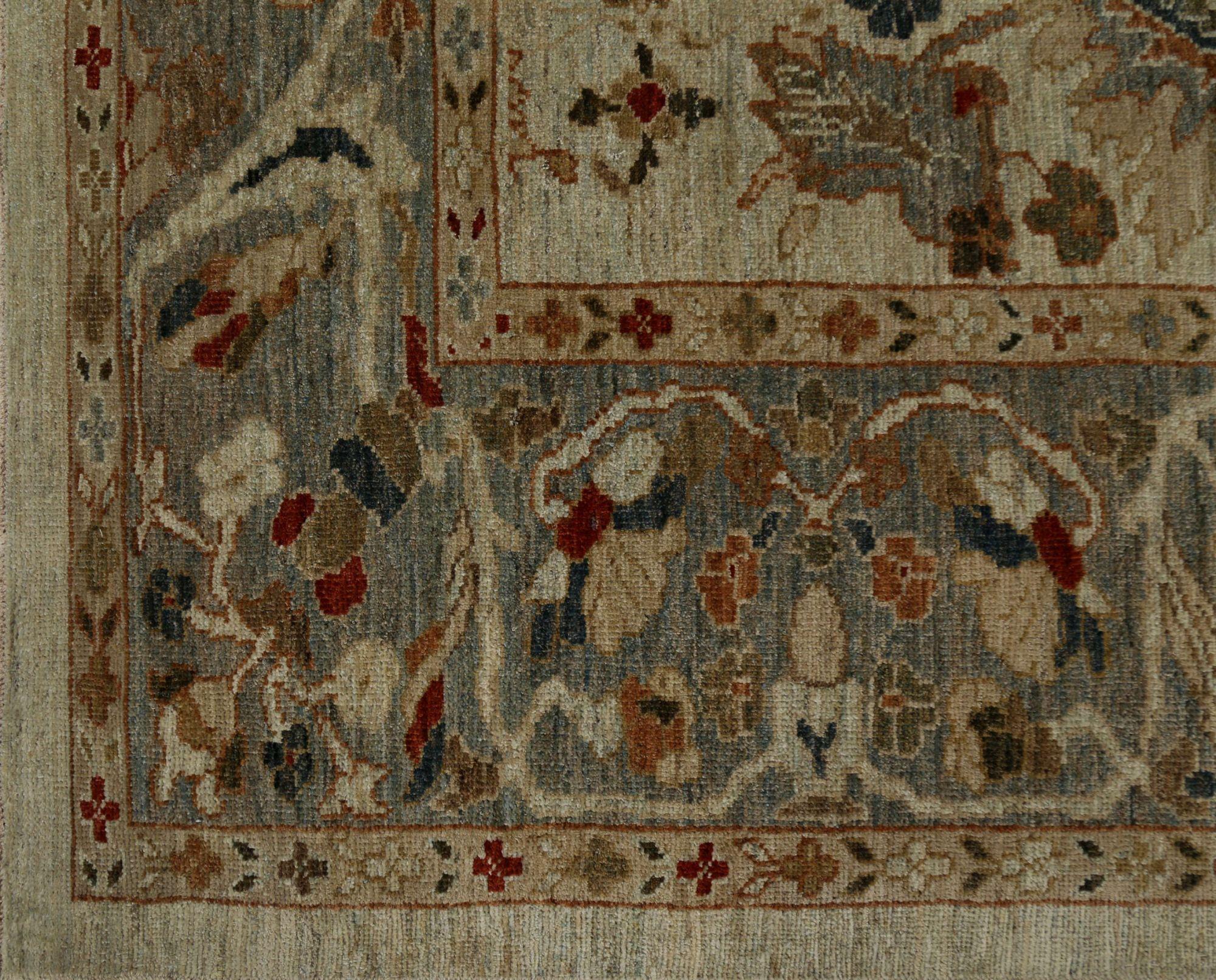  The Understated Majesty of a Modern Agra-Style Rug
This magnificent, palace-sized area rug is a masterpiece of design, evoking the grandeur of the legendary carpets of the Mughal courts. It is a modern heirloom crafted in the celebrated Agra style,