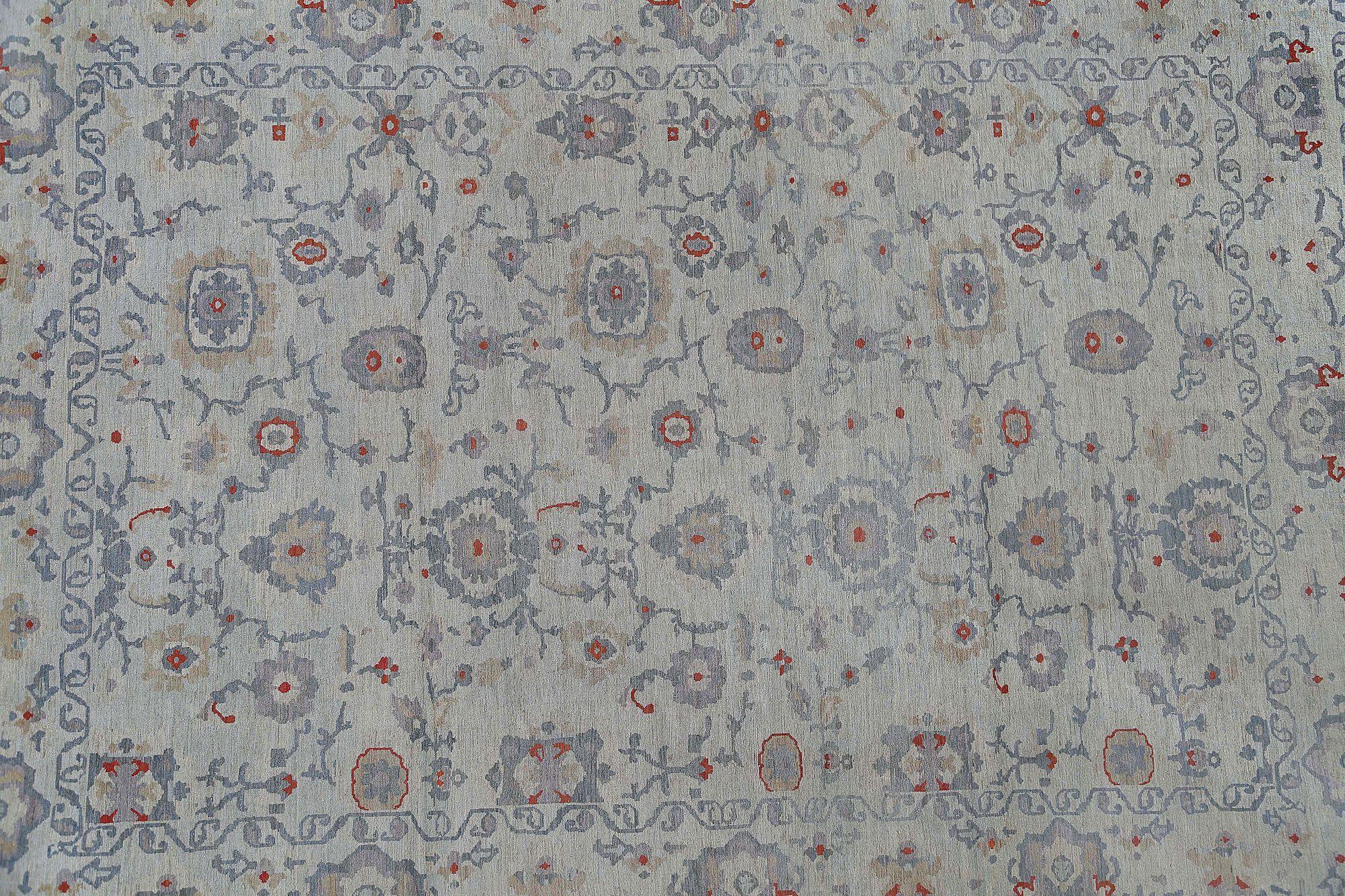Afghanistan Sultanabad Over Size Teppich - Wolle Elfenbein Design - 97032 (Stammeskunst) im Angebot