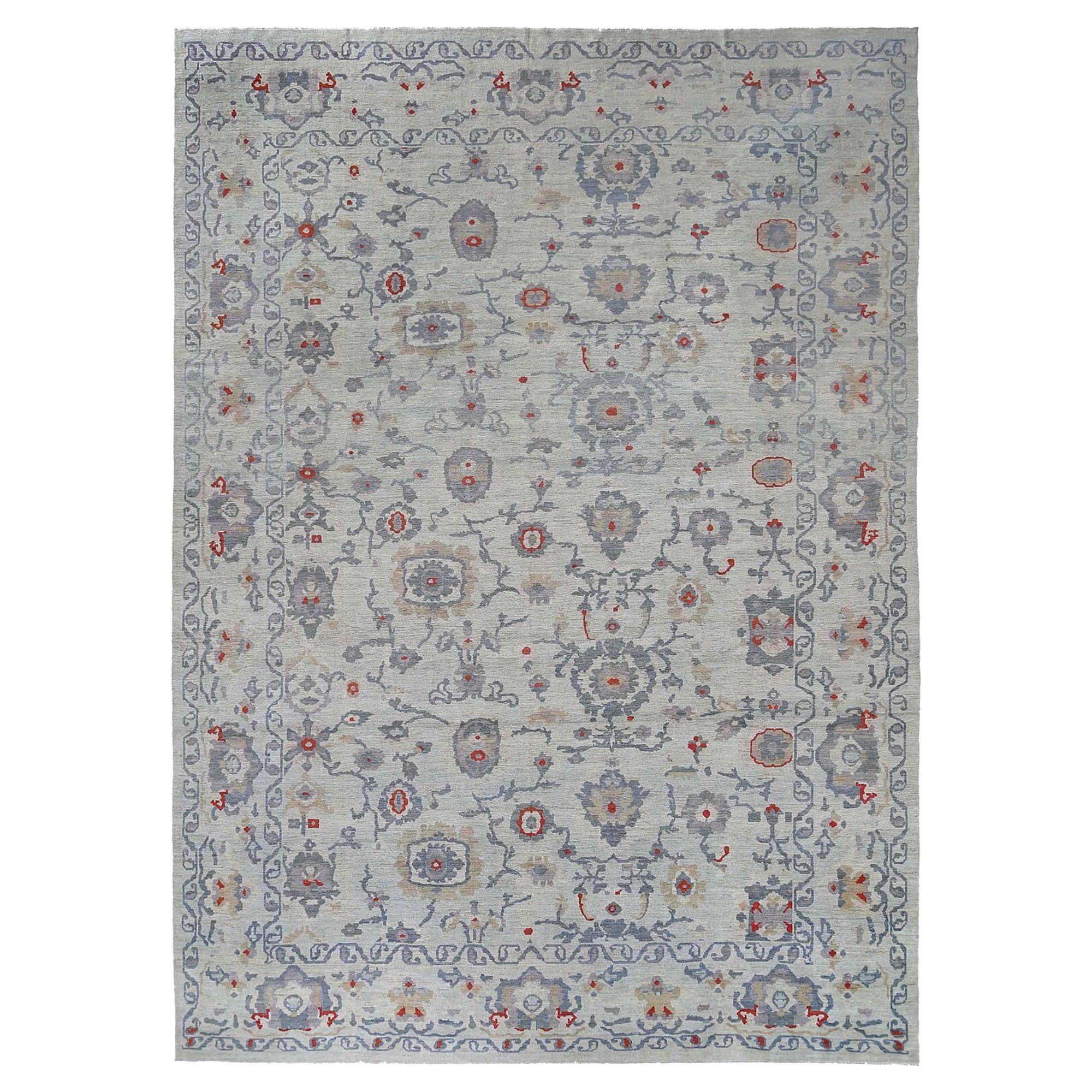 Afghanistan Sultanabad Over Size Teppich - Wolle Elfenbein Design - 97032 im Angebot