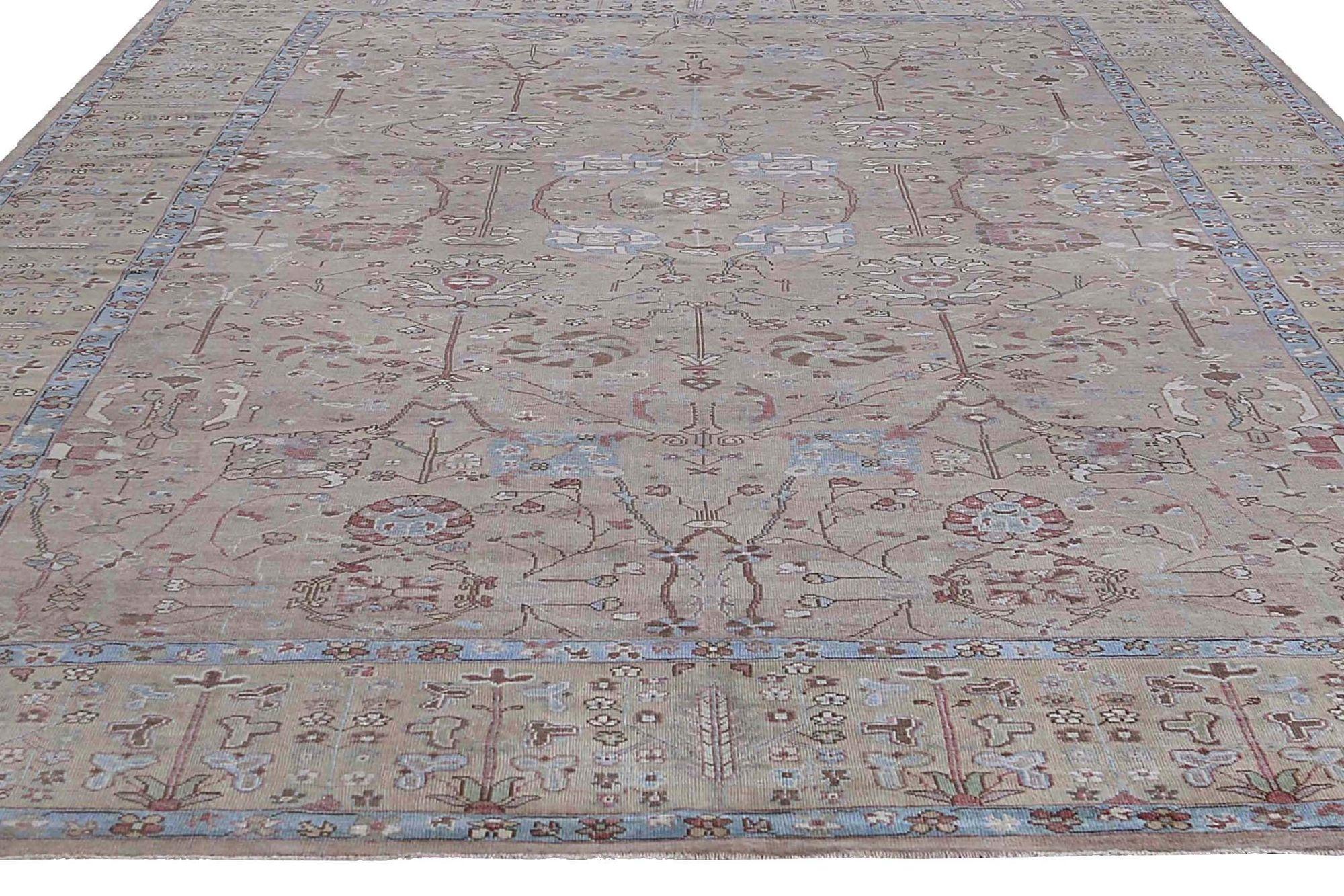 Afghanistan Sultanabad Over Size Teppich - Wolle Elfenbeinrosa Design - 97025 (Afghanisch) im Angebot
