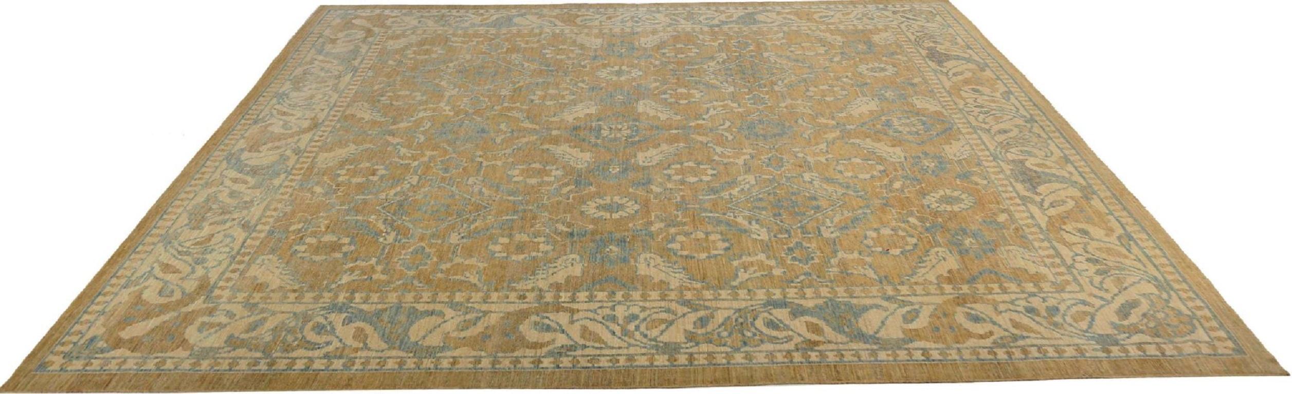 Annodato a mano Tappeto Afghanistan Sultanabad Rugs - Lana Avorio Giallo - 95814 in vendita