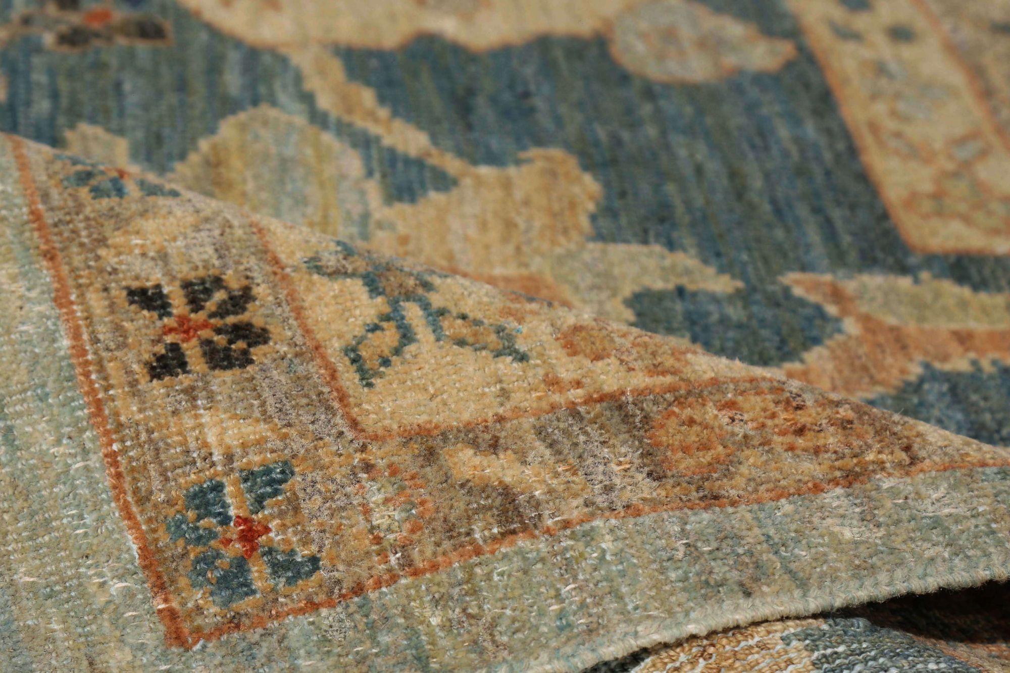 Afghanistan Sultanabad Over Size Teppich - Wolle Hellblau Design - 95807 (Stammeskunst) im Angebot
