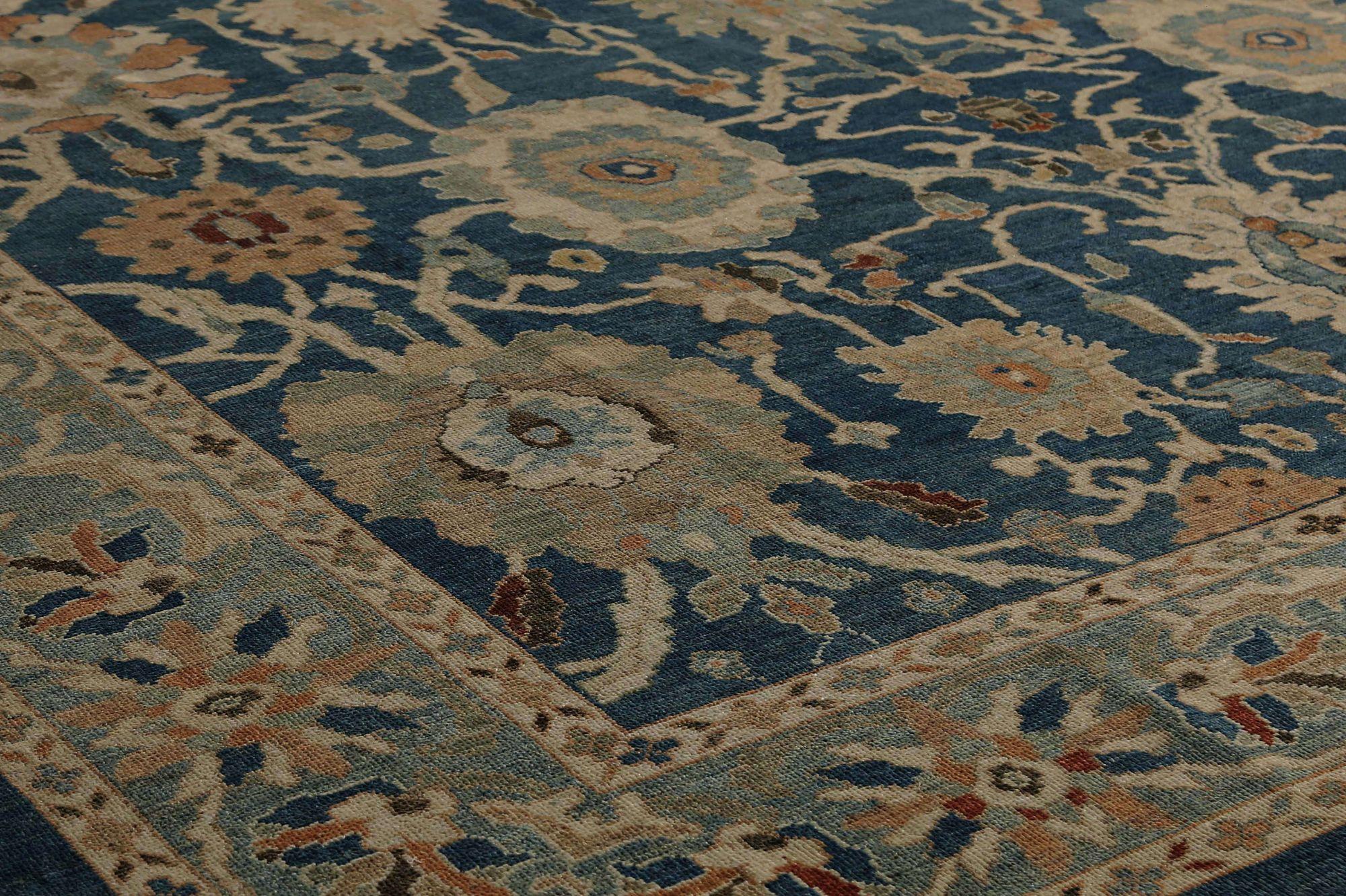 Alfombra Afganistán Sultanabad Rugs - Lana Diseño Azul Marino - 95862 Tribal en venta