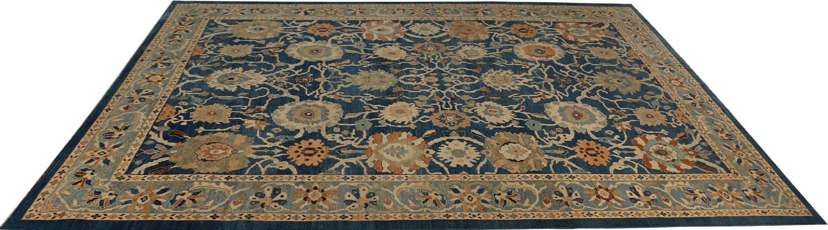 Alfombra Afganistán Sultanabad Rugs - Lana Diseño Azul Marino - 95862 en Excelente estado para la venta en Dallas, TX