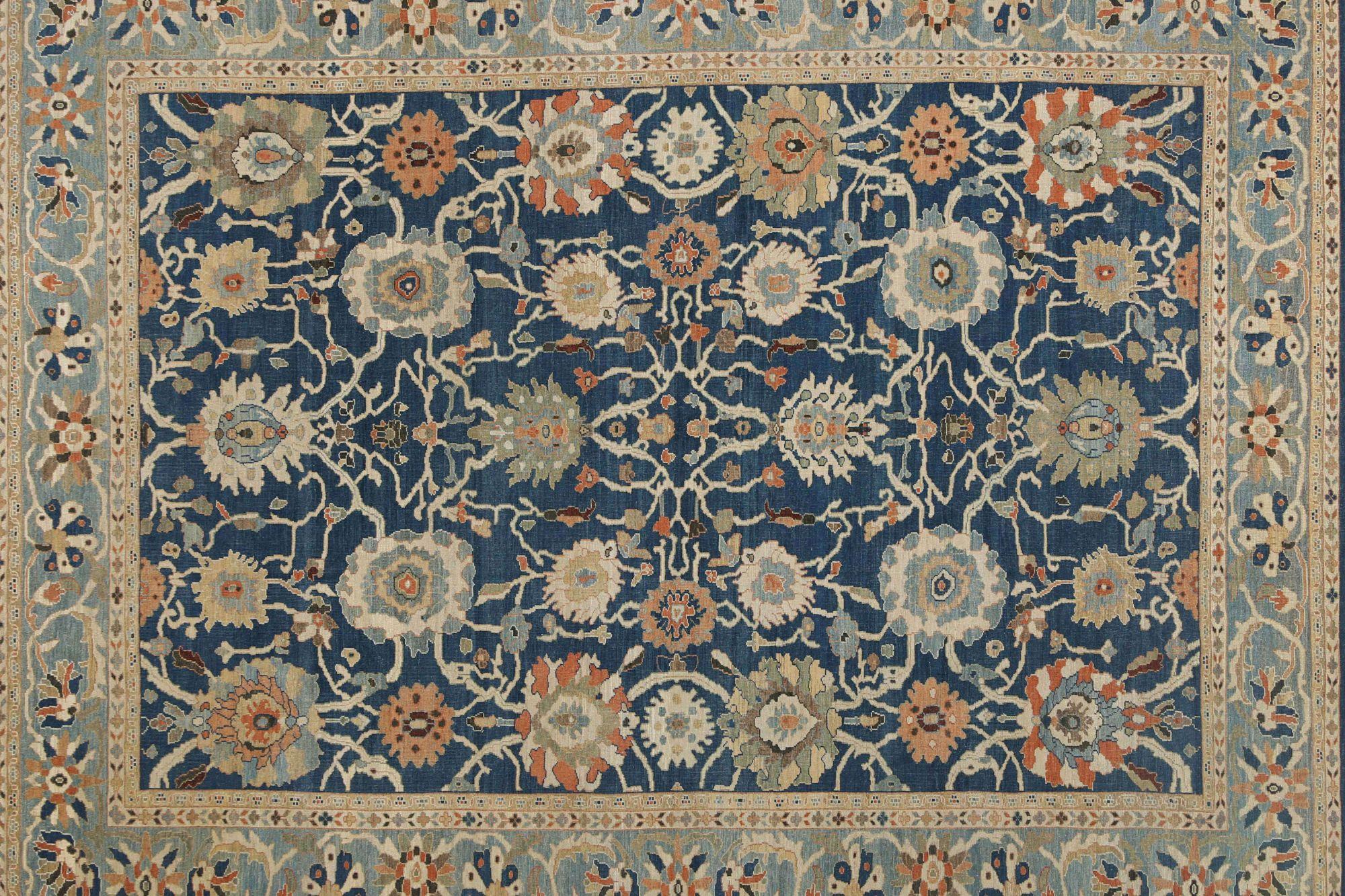Alfombra Afganistán Sultanabad Rugs - Lana Diseño Azul Marino - 95880 en Excelente estado para la venta en Dallas, TX