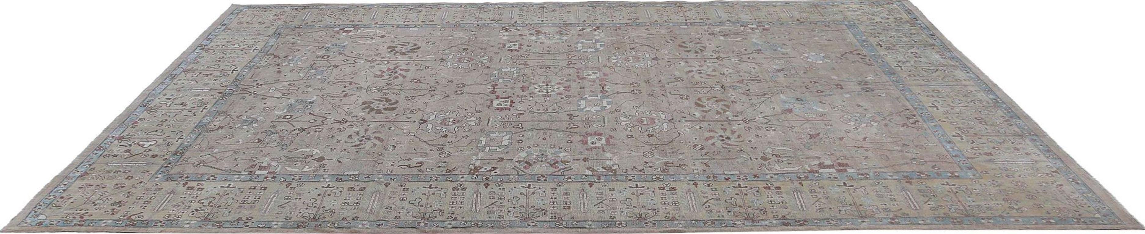Afghanistan Sultanabad Over Size Teppich aus Wolle in Taupe in Übergröße - 95459 (Handgeknüpft) im Angebot
