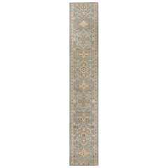 Tapis de course Sultanabad en laine bleue, 95895