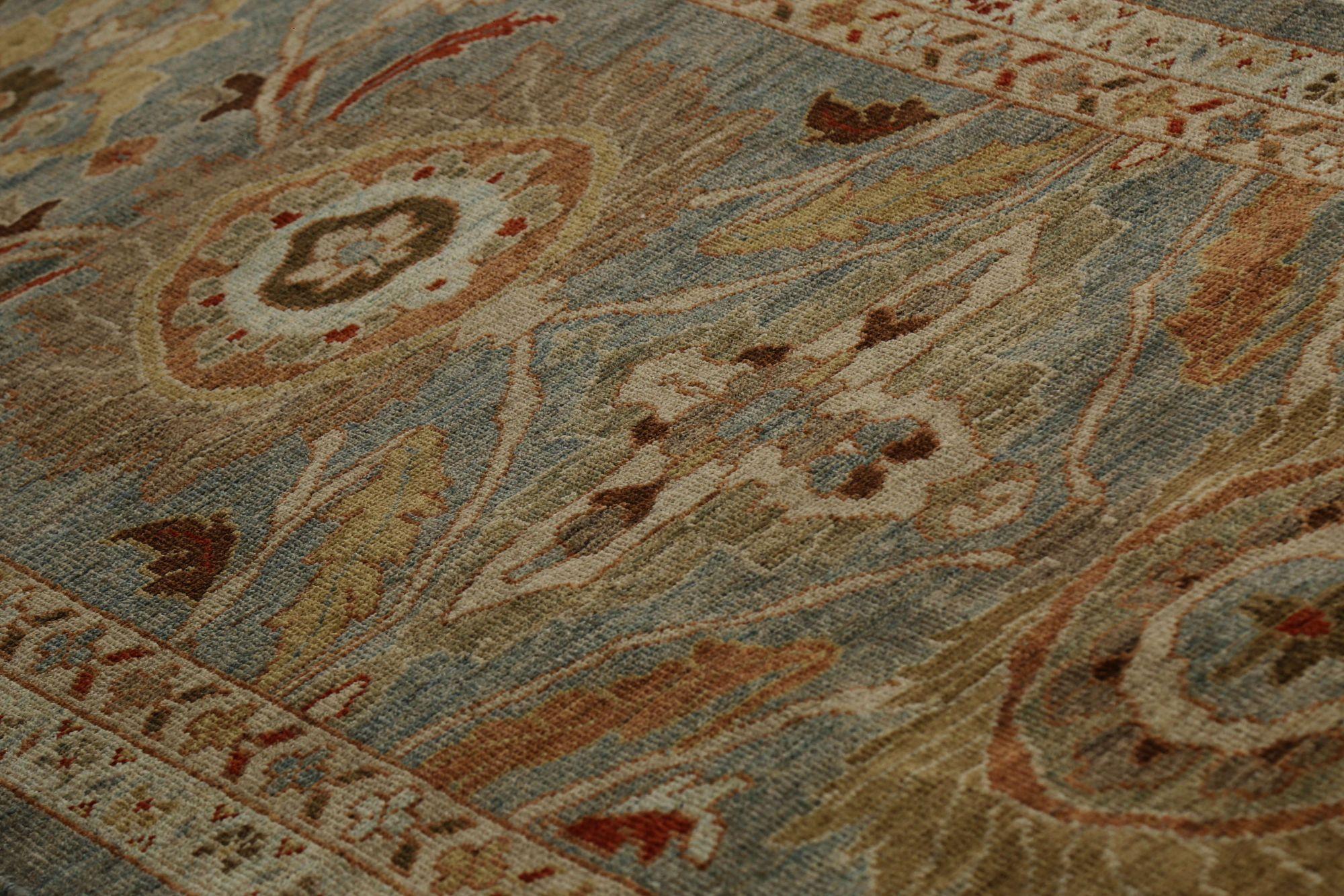 Tappeto Afghanistan Sultanabad Rugs - Lana Blu Grigio Design - 96120 In condizioni ottime in vendita a Dallas, TX