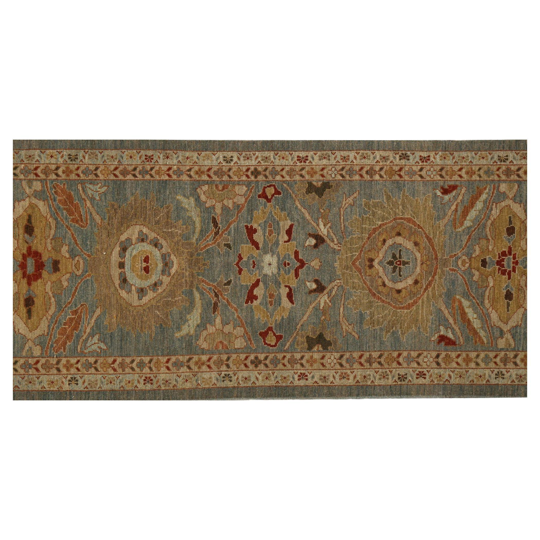 Tappeto Afghanistan Sultanabad Rugs - Lana Blu Grigio Design - 96120 in vendita
