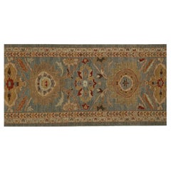 Tapis de course Sultanabad en laine bleu gris - 96120