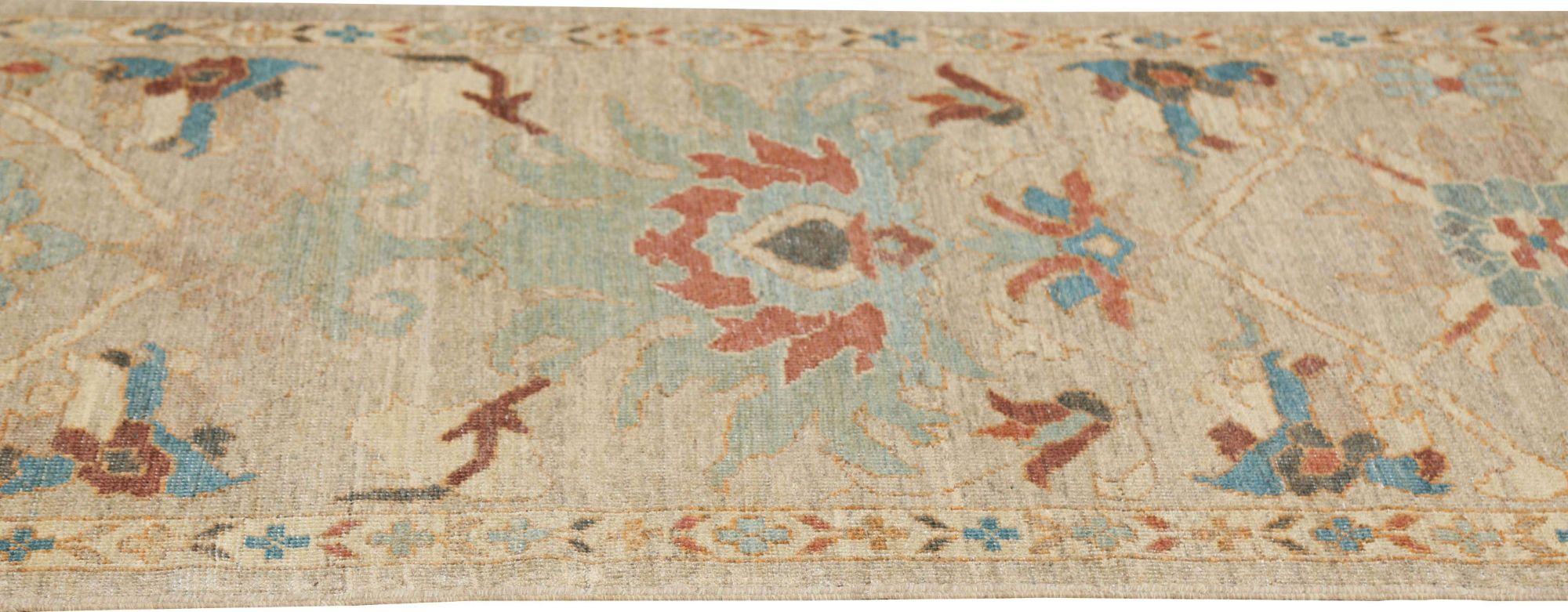 Sultanabad-Läufer aus Wolle in Blau, Grün und Elfenbein, Afghanistan, 95782 (Afghanisch) im Angebot