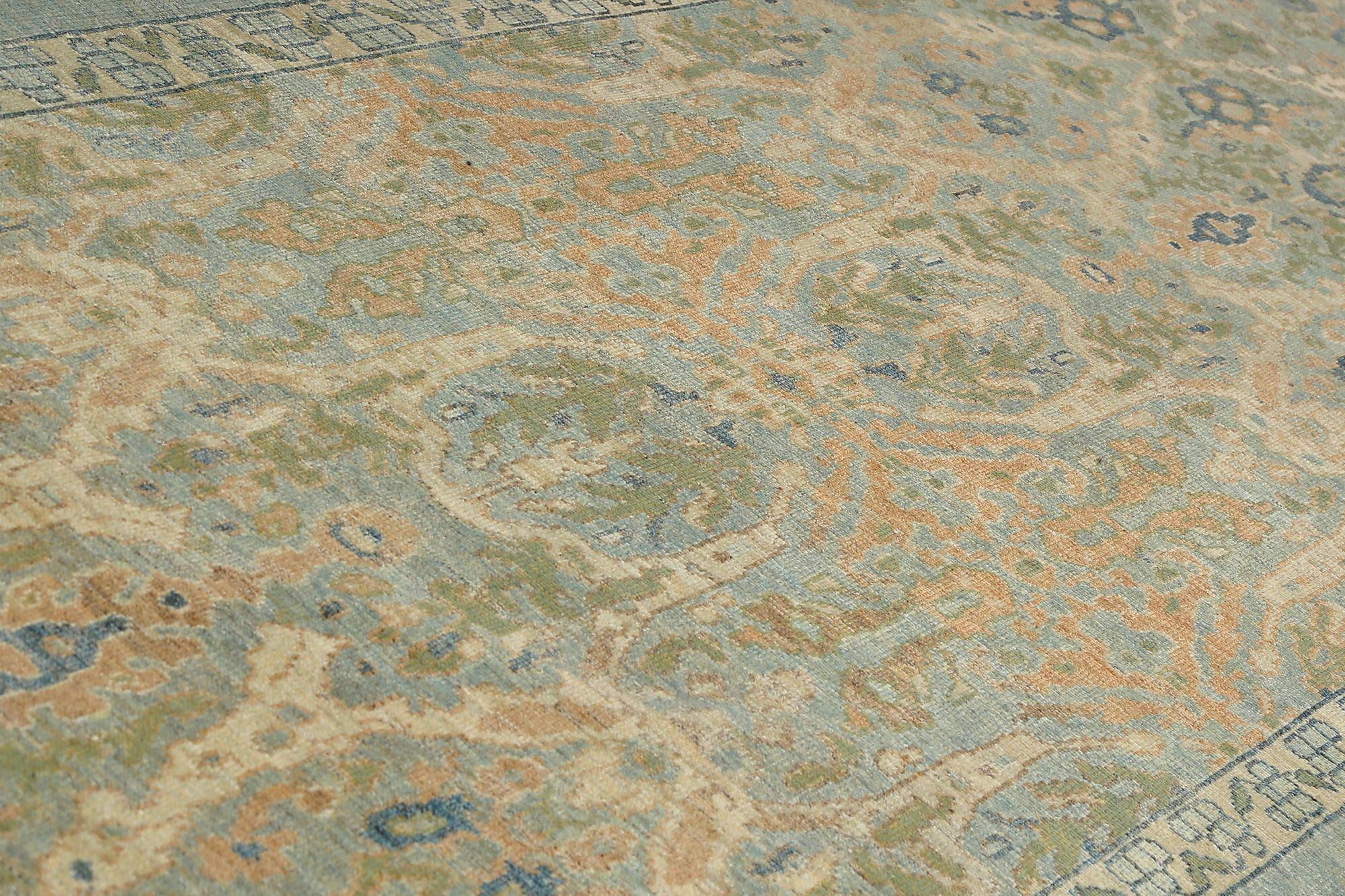 Sultanabad-Läufer aus Wolle in Blau, Grün und Elfenbein, Afghanistan, 97293 (Afghanisch) im Angebot