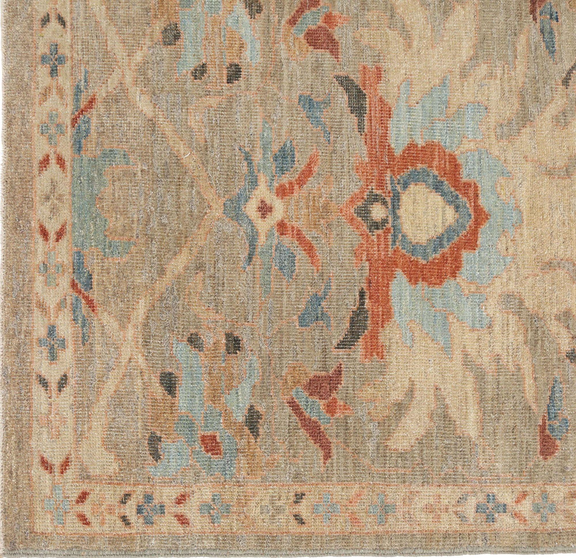 Entdecken Sie die Eleganz des afghanischen Sultanabad-Teppichs mit Läufer um 1990. Dieses exklusive Design aus Wolle und Braun ist perfekt, um Ihren Raum zu verschönern.