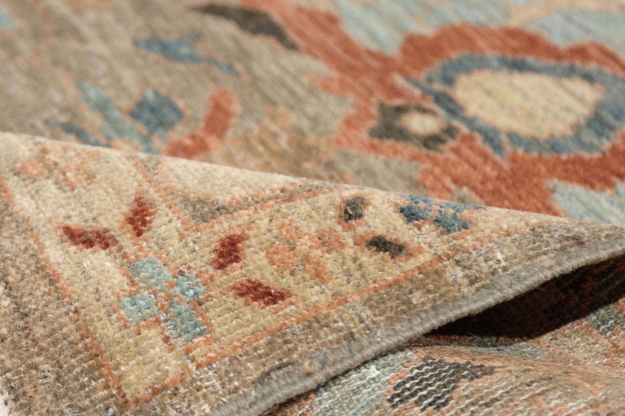 Afghanistan Sultanabad Läufer Teppich - Wolle Brown Design - 95829 (Stammeskunst) im Angebot