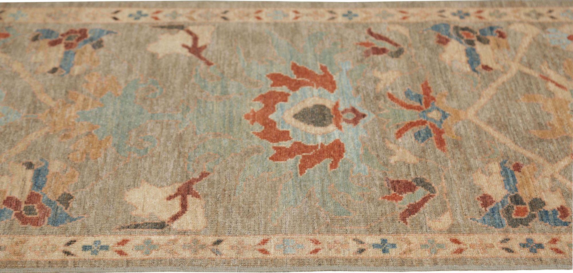Afghanistan Sultanabad Läufer Teppich - Wolle Brown Design - 95829 im Zustand „Hervorragend“ im Angebot in Dallas, TX