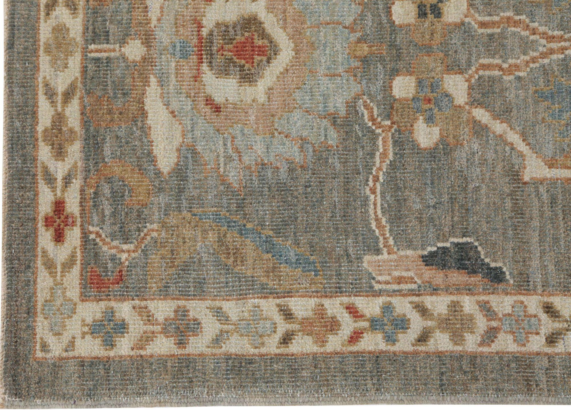 Entdecken Sie die Eleganz des afghanischen Sultanabad-Teppichs mit Läufer um 1990. Dieses exklusive Design aus Wolle und Braun ist perfekt, um Ihren Raum zu verschönern.