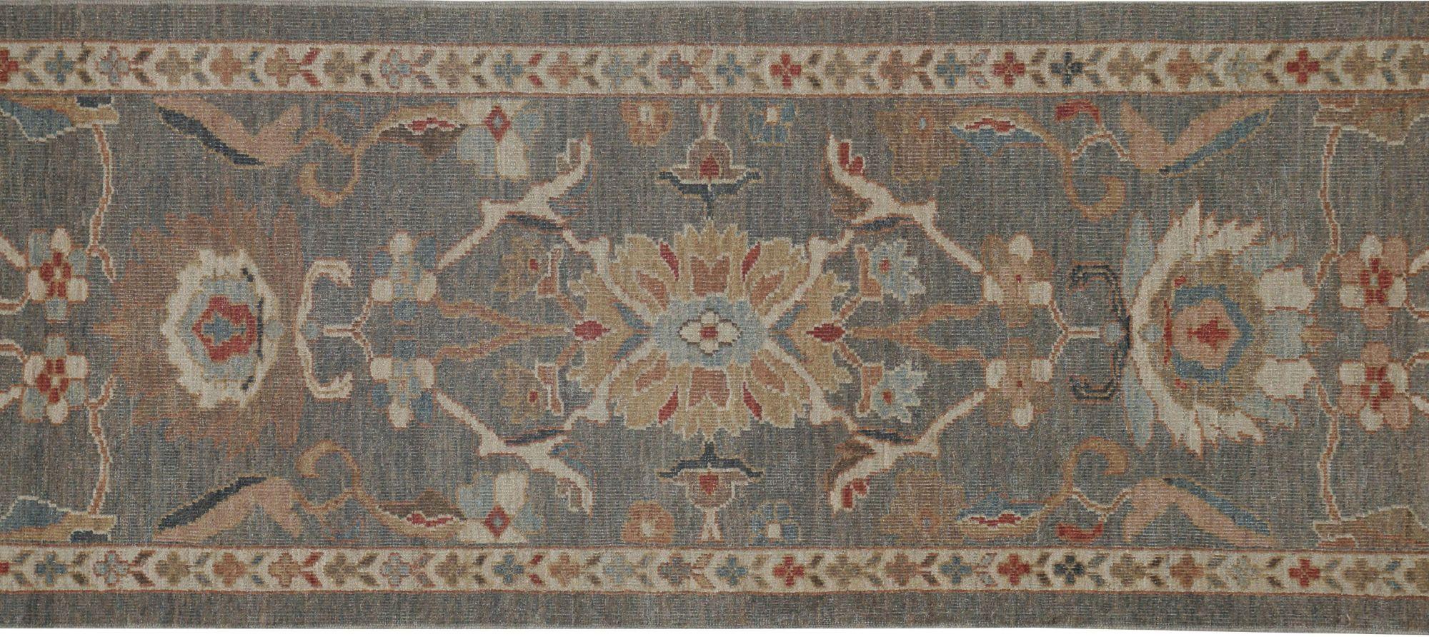 Afghanistan Sultanabad Läufer Teppich - Wolle Brown Design - 96015 (Afghanisch) im Angebot