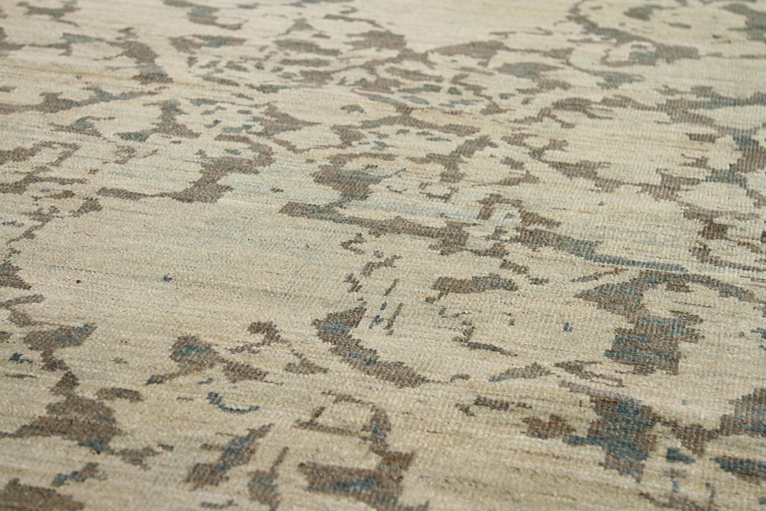 Tribal Afghanistan Sultanabad Runner Rug - Wool Brown Gray Ivory - 88637 For Sale