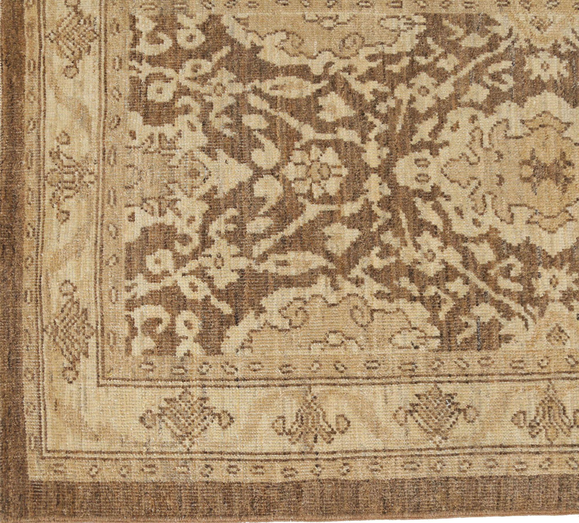 Afghanistan Sultanabad Läufer Teppich - Wolle Braun Elfenbein Design - 95820 (Türkisch) im Angebot