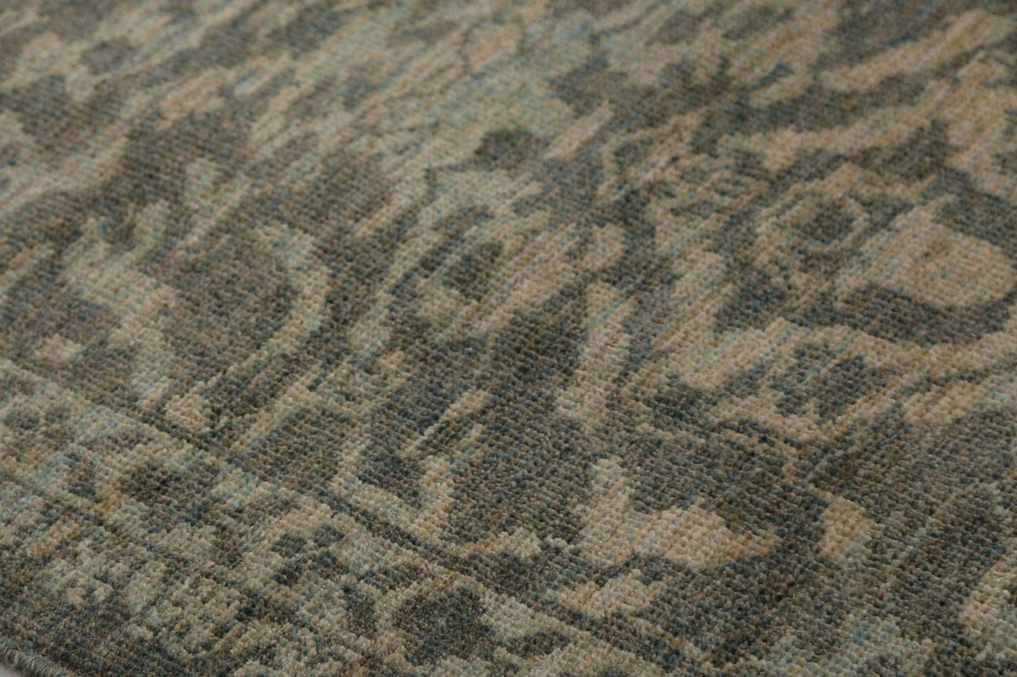 Afghanistan Sultanabad Läufer Teppich - Wolle Braun Elfenbein Design - 95978 (Handgeknüpft) im Angebot