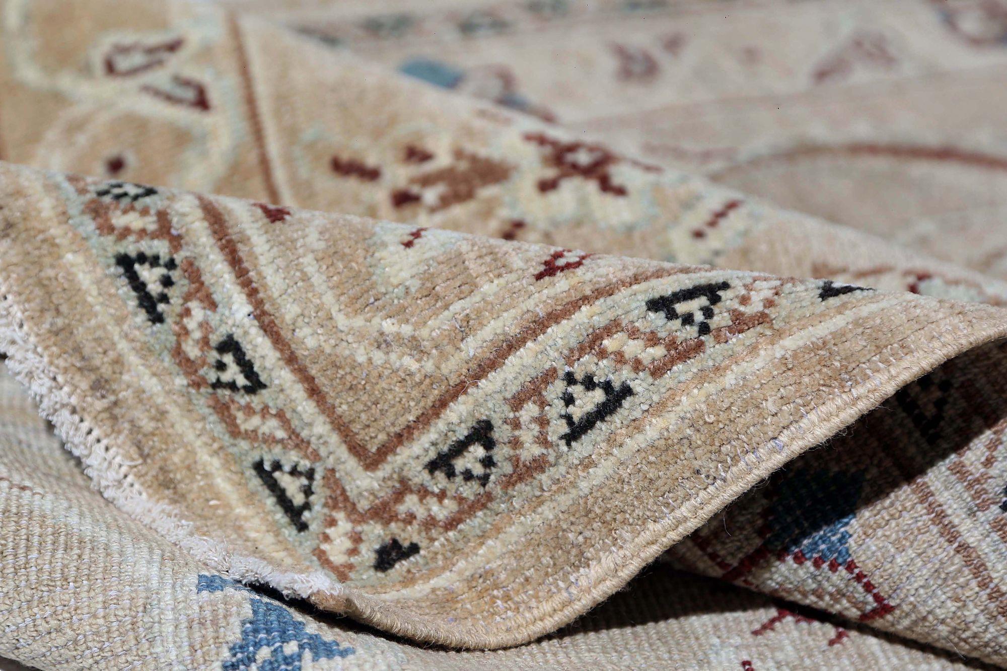 Afghanistan Sultanabad Läufer Teppich - Wolle Braun Elfenbein Design - 96850 (Afghanisch) im Angebot