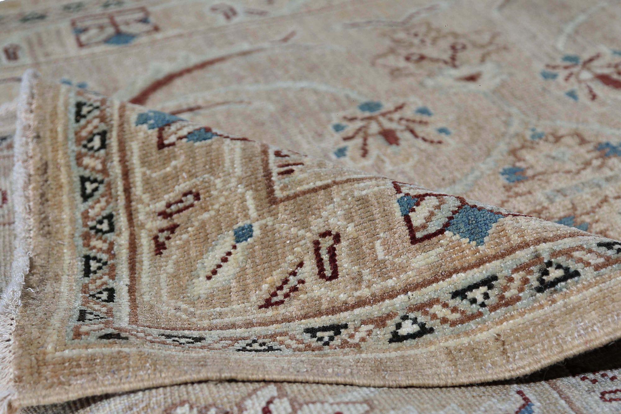 Afghanistan Sultanabad Läufer Teppich - Wolle Braun Elfenbein Design - 96850 im Zustand „Hervorragend“ im Angebot in Dallas, TX