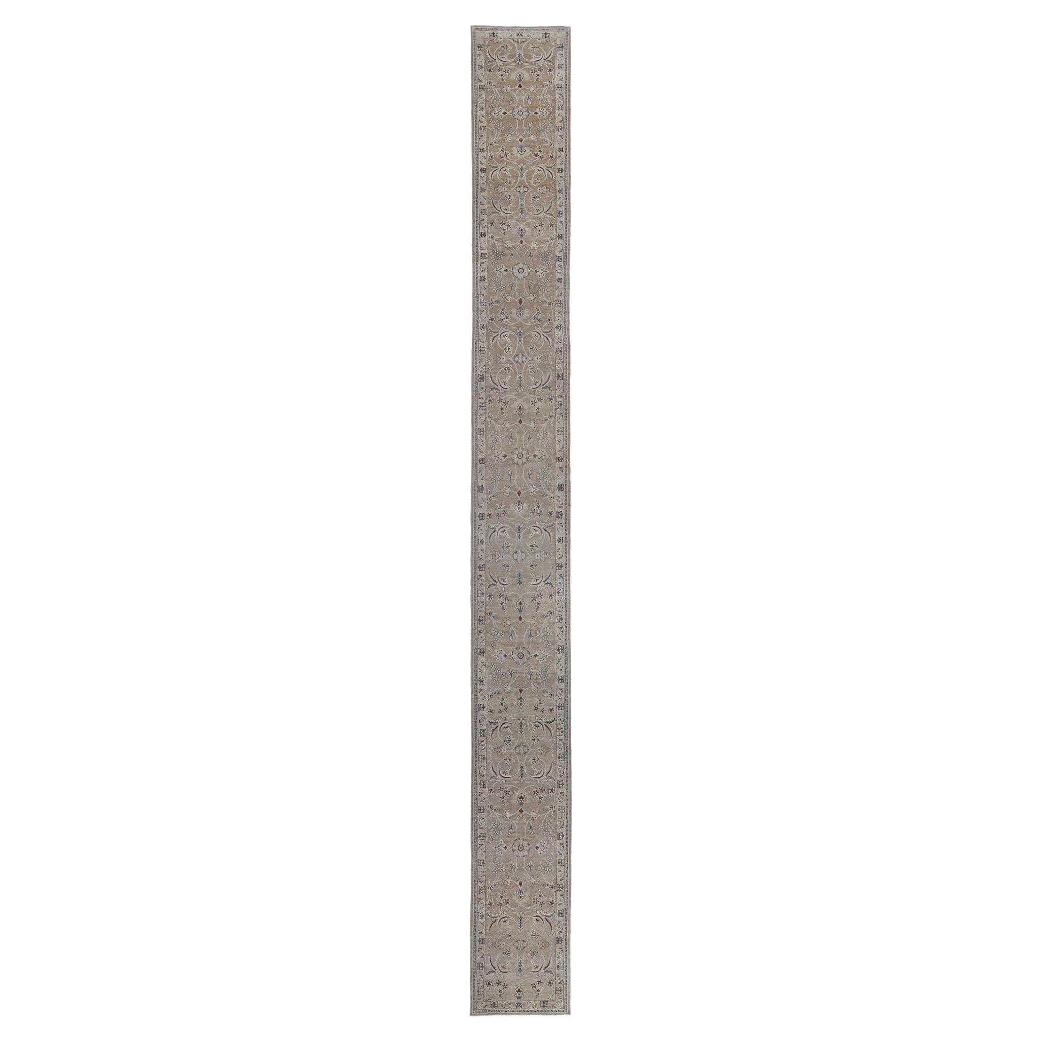 Afghanistan Sultanabad Läufer Teppich - Wolle Braun Elfenbein Design - 96850