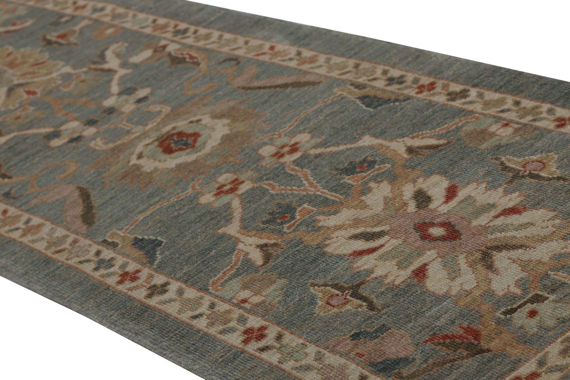 Sultanabad-Läufer aus Afghanistan in Sultanabad in Grau - Wolle mit grauem Design - 96016 (Handgeknüpft) im Angebot