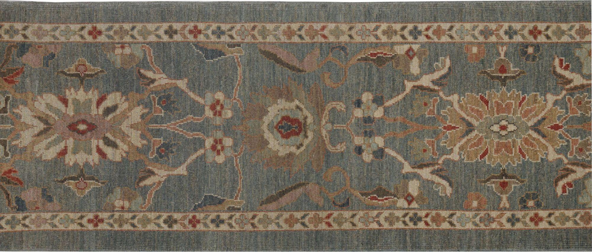 Sultanabad-Läufer aus Afghanistan in Sultanabad in Grau - Wolle mit grauem Design - 96016 im Zustand „Hervorragend“ im Angebot in Dallas, TX