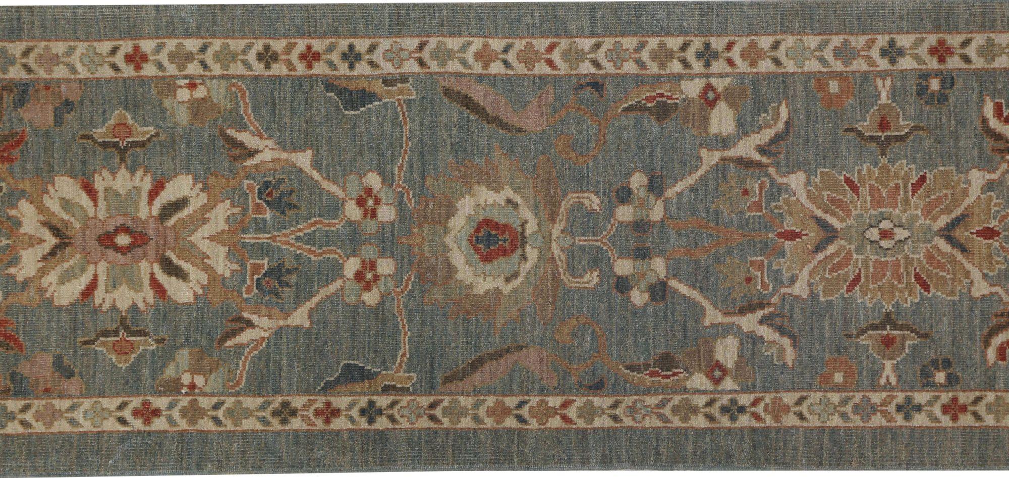 Sultanabad-Läufer aus Afghanistan in Sultanabad - graues Wolldesign - 96017 im Zustand „Hervorragend“ im Angebot in Dallas, TX