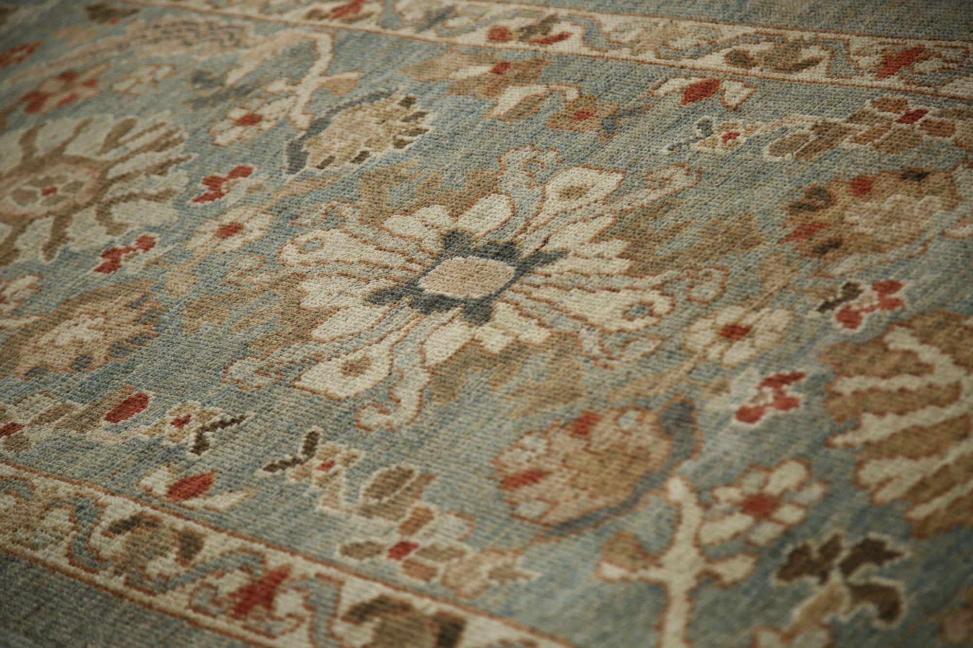 20th Century Afghanistan Sultanabad Runner Rug - Wool Gray Design - 96059 For Sale
