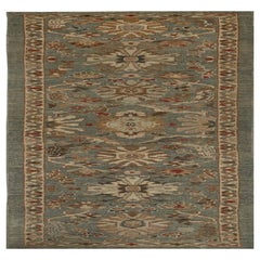 Tapis de course Sultanabad en laine grise, 96059