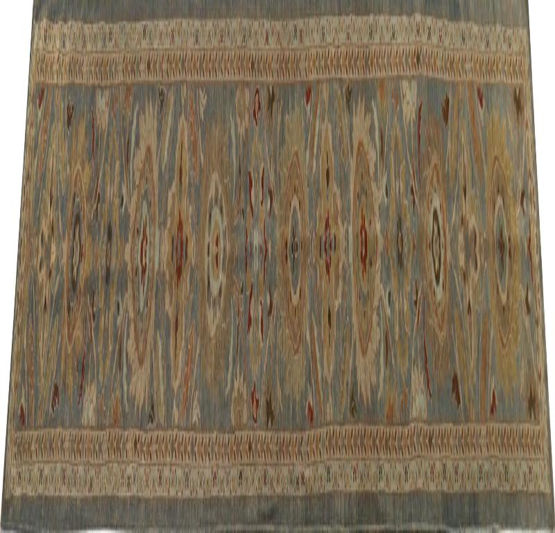Tribal Afghanistan Sultanabad Runner Rug - Wool Gray Design - 96131 For Sale
