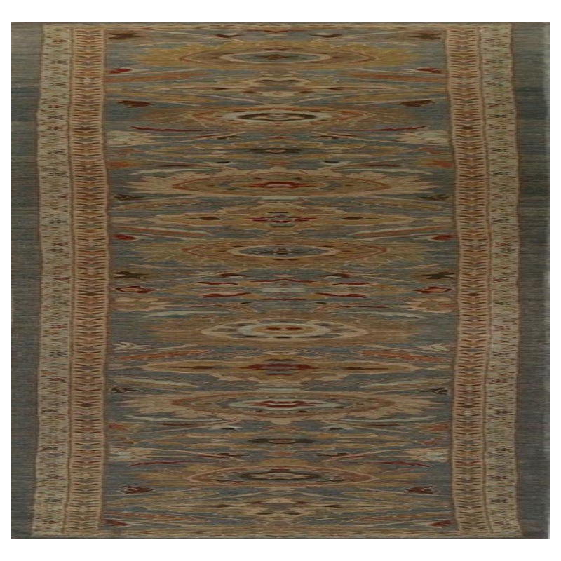 Afghanistan Sultanabad Runner Rug - Wool Gray Design - 96131 For Sale